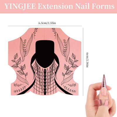100PCS Acrylic Nail Forms for Extension Tips, Long Thick Professional Nail Art Tips Extension Manicure Tool DIY Home Salon Supplies
