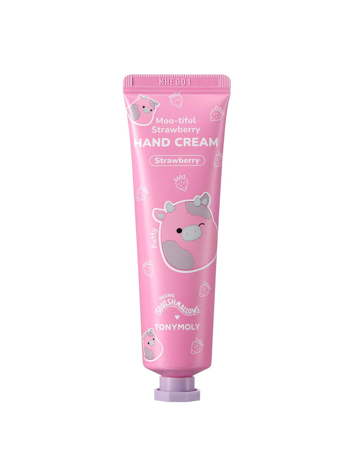 TONYMOLY x Squishmallow Hand Cream, Patty Moo-tiful Strawberry Milk Moisturizing, Hydrating and Nourishing Hand Lotion, Non Greasy All Skin Types, 30ml