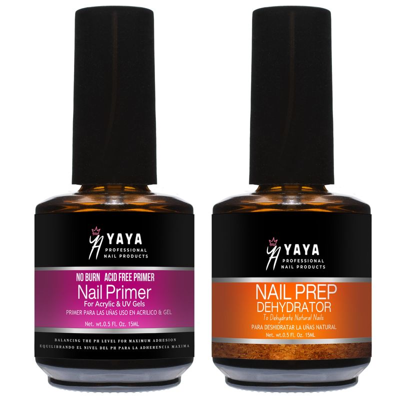 YAYA NAILS Dehydrator and Primer, Acid Free Natural Nail Prep Kit, Acrylic Nail Supplies Bond Primer Set