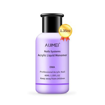 AIJIMEI Acrylic Monomer Liquid 40ml/1.35fl.oz Monomer Acrylic Nail Liquid Nail Extension Professional Acrylic Nail Monomer Liquid for Nail Art for Beginner DIY and Salon