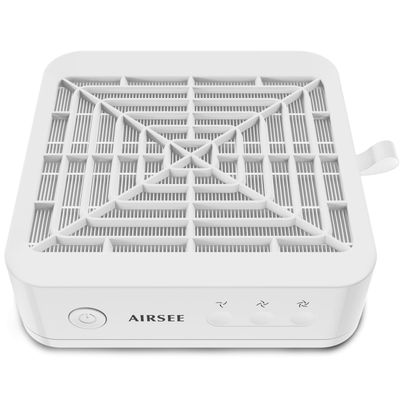 AIRSEE GD3 Nail Dust Collector for Salon and Home Use,Powerful and Quiet Manicure Vacuum for Acrylic Gel Nail Polishing with Reusable Filter,3-Speed Adjustable Extractor Fan,White