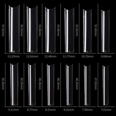 NO C Curve Square Nail Tips - NO C Curve Long Nail Tips - Yimart 600pcs No C Curve XXXL Square Straight False Nail Tips Half Cover Clear Natural Extra Long Fake Nails (Clear)