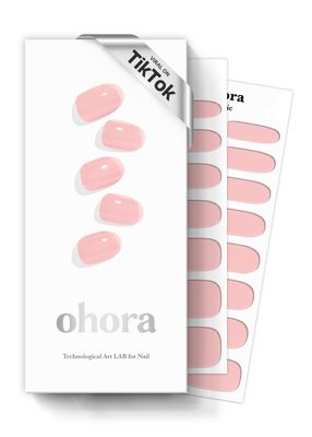ohora Semi Cured Gel Nail Strips (N Tint Baby) - Pink, Tint, Works with Any UV/LED Lamps, Salon-Quality, Long Lasting, Easy to Apply &amp; Remove - Includes 2 Prep Pads, Nail File &amp; Wooden Stick