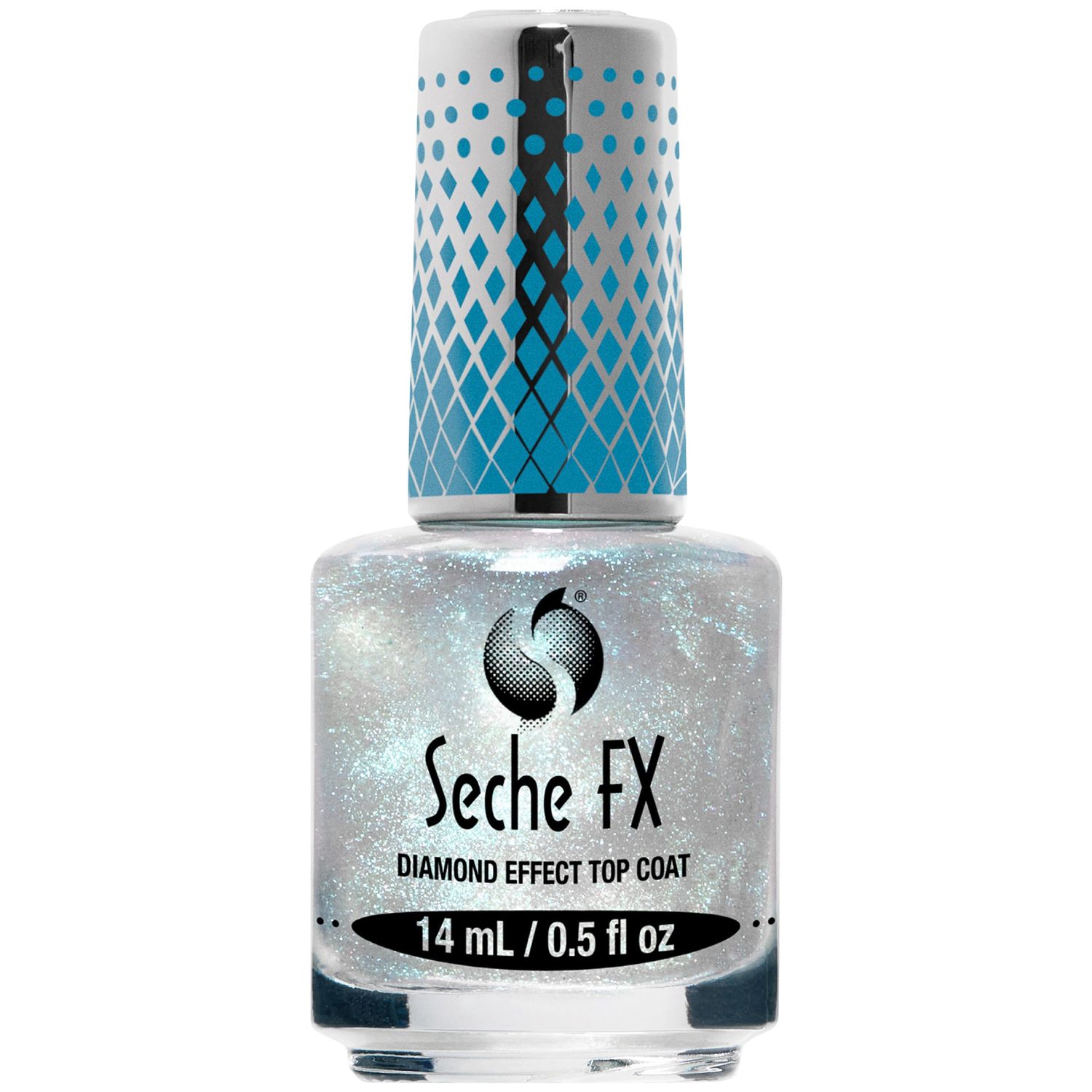 Seche FX Diamond Effect Top Coat - Blue, Transforming Topper, Long-lasting Polish Protection 0.5 fl. Oz