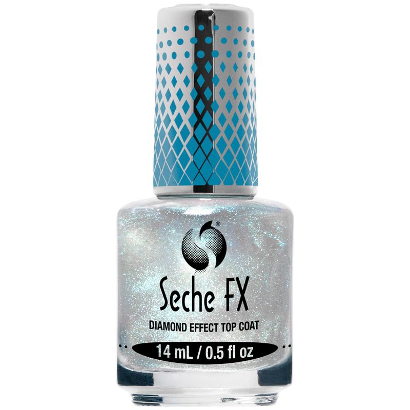 Seche FX Diamond Effect Top Coat - Blue, Transforming Topper, Long-lasting Polish Protection 0.5 fl. Oz
