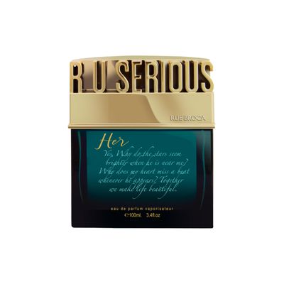 Rue Broca R U Serious Her Eau de Parfum Spray For Women, 3.4 Fl. Oz - Fruity Floral Fragrance with Warm Woody Notes