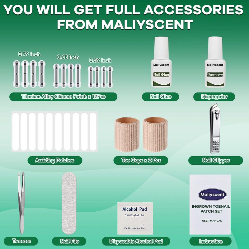 Titanium Alloy Ingrown Toenail Treatment New Version Ingrown Toenail Removal Tool Kit, Designed for Curved Nail Repair Big Toe Ingrown Toenail Corrector