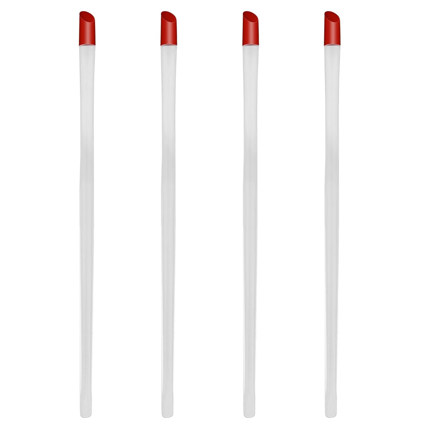 17cm Rubber Cuticle Pusher Cleaner, 4 Pieces Red Hard Rubber End Tipped Nail Art Tool Cuticle Pusher Cleaner And Professional Plastic Handle Cuticle Stick for Hand Care Nail, Nail Cleaner Tool