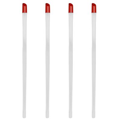 17cm Rubber Cuticle Pusher Cleaner, 4 Pieces Red Hard Rubber End Tipped Nail Art Tool Cuticle Pusher Cleaner And Professional Plastic Handle Cuticle Stick for Hand Care Nail, Nail Cleaner Tool