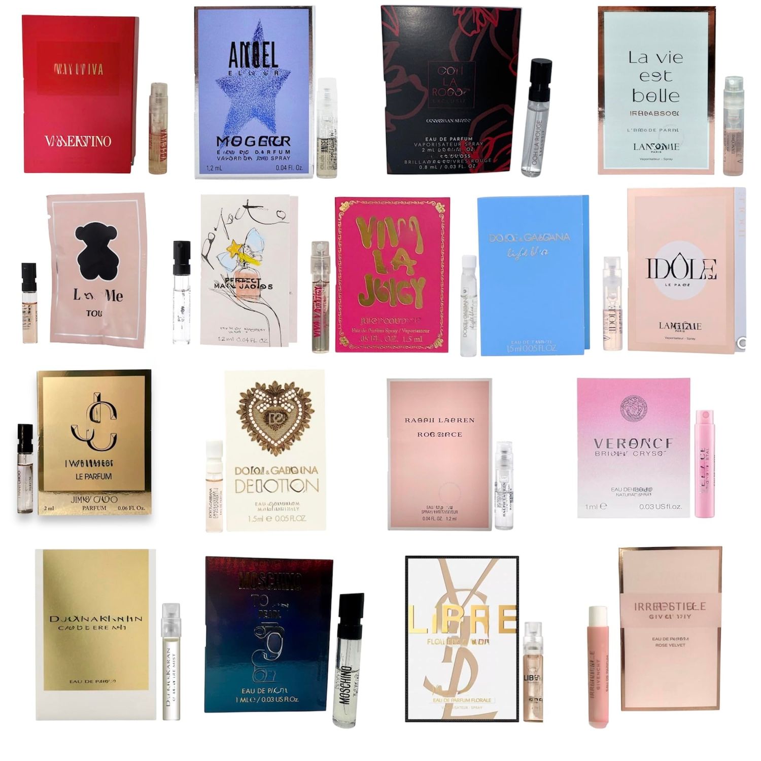 HBDesigner Perfume Sample Set Lot x 20 Sample Vials - High End Fragrance Samples for Women, (Pack of 20)