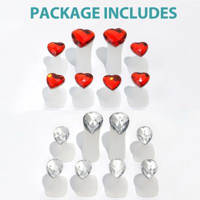 16pcs Nail Polish Toe Stretcher Toe Separators Silicone Nail Art Finger Separators Toe Stretcher Manicure Pedicure Tools for Toes Finger(8pcs Water Drops 8pcs Red Heart Shapes)