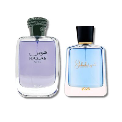 RASASI Hawas For Him EDP 100ML (3.4Oz) &amp; Shuhrah Pour Homme EDP 90 ML (3.0 oz)