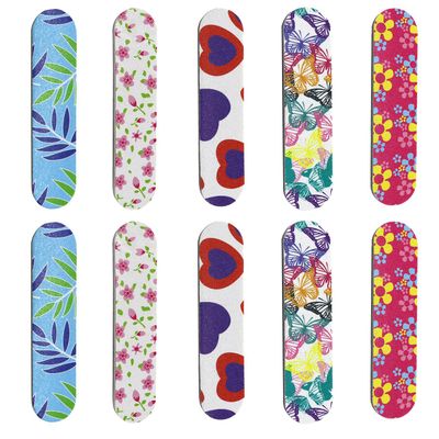Nail File Nail Buffers Nail Emery Boards Disposable Nail Care Files Double Sided Art Manicure File Mini Reusable for Women Girls Men 10 Pack