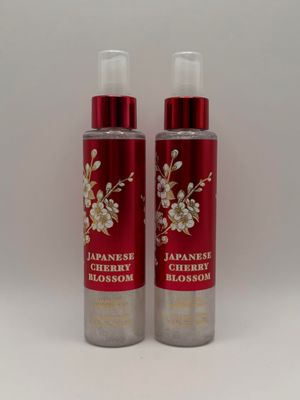 Bath Body Japanese Cherry Blossom Diamond Shimmer Mist, 2-Pack, Red Metallic Bottles
