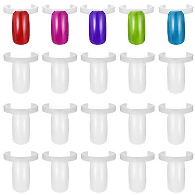 PORTOWN 200 PCS Nail Display Ring, DIY Nail Display Ring Nail Art Color Chart Tool Manicure Art Practice Tool for Beginners &amp; Manicure Store