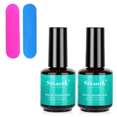 Gel Polish Remover, Gel Nail Polish Remover 2-5 Minute No Soaking or Wrapping Come with Manicure Tools, Removal Kit Quick &amp; Easy for Nails