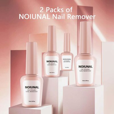 noiunal Gel Nail Polish Remover 2 Packs Easily &amp; Safely Professional Gel Remover For Nails in 3 Minutes No Soaking or Wrapping Nail Remover 15ml
