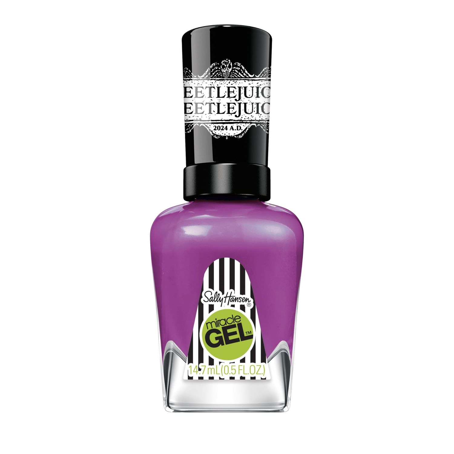 Sally Hansen Miracle Gel, Beetlejuice Say it 3 Times, Long Lasting, Gel-Like Formula, No UV Lamp Needed, Purple Nail Polish