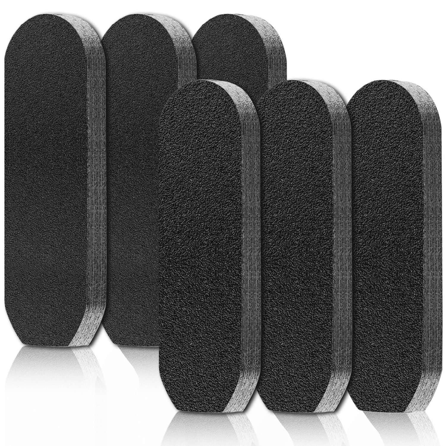 Flutesan 120 Pcs Stainless Steel Foot File Replacement Pads 120 Grit 180 Grit Pedicure Refill Pads Coarse Fine Pedicure File Refills Foot Rasp with Removable Glue for Callus Dead Skin, Black