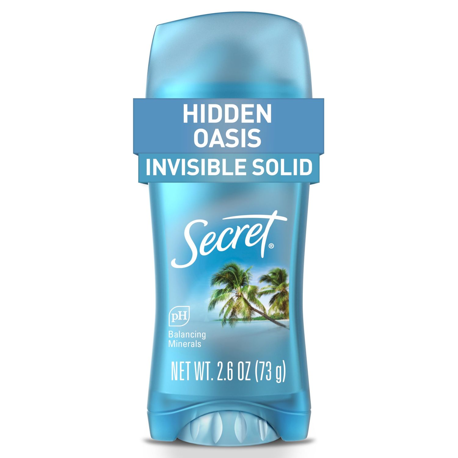 Secret Fresh Antiperspirant Deodorant for Women, 72hr Breathable Sweat &amp; Odor Protection, Instant Freshness &amp; Gentle, PH Balancing Minerals, Invisible Solid, Hidden Oasis Scent, 2.6 oz