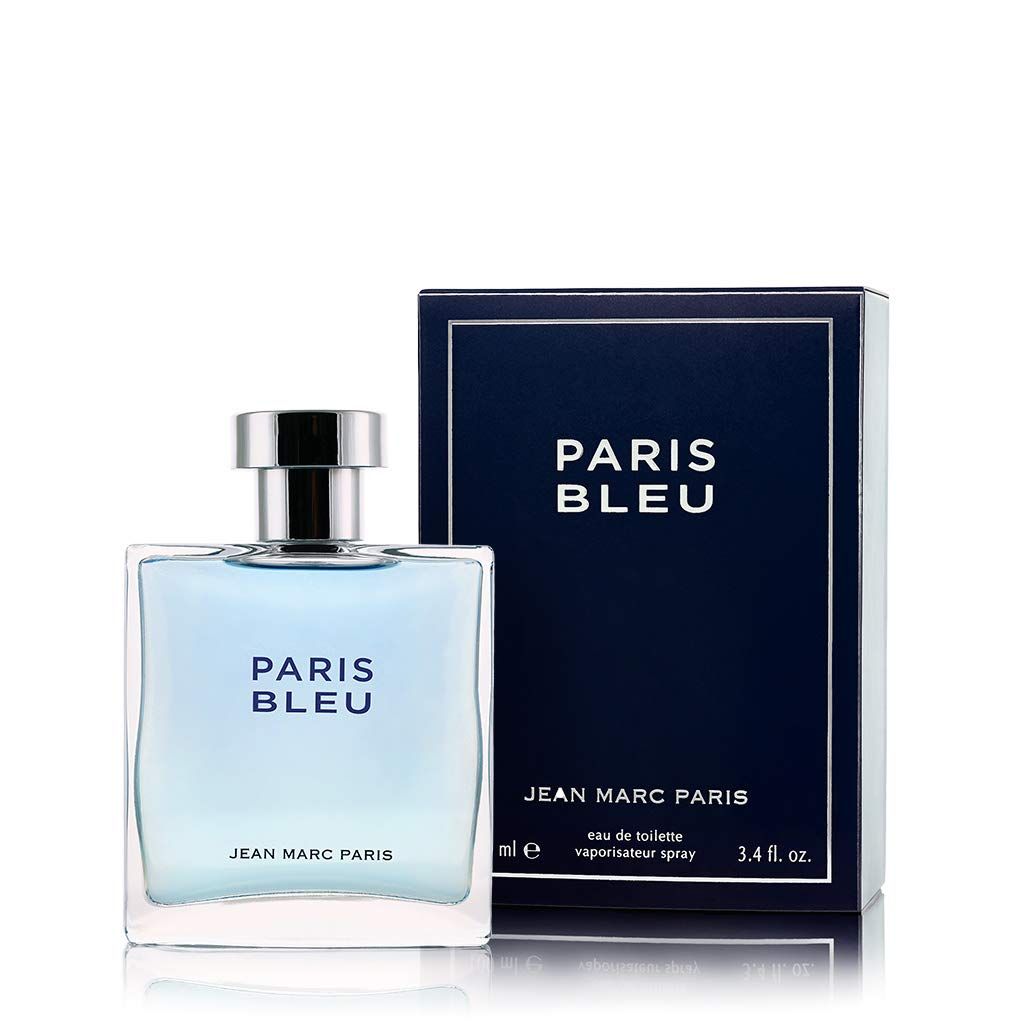 Jean Marc Paris Paris Bleu Homme Eau de Toilette Spray, 3.4 fl. oz., blue, Mens Cologne, Fresh Cologne, Notes of Bergamot, Lavender and Leather