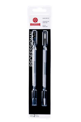 Mundial 2-Piece Cuticle Pusher and Manicure Pedicure Stick Set - Nail Care Tools for Perfect Cuticles and Quality Manicures