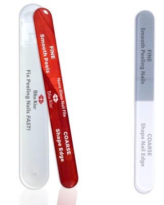 Bliss Kiss Nano Glass Nail Files &amp; Buffer for Weak, Brittle, Peeling Nails for Women for Natural Nails with Case