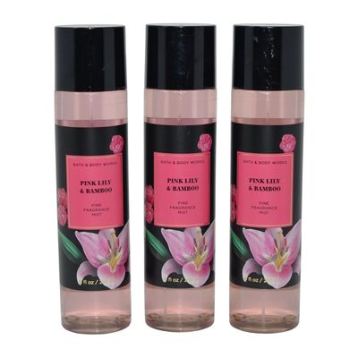 Bath &amp; Body Works Fragrance Mist 3-Pack 8oz Each (Pink Lily and Bamboo)