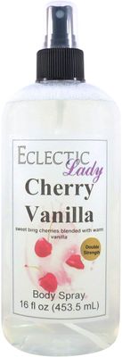 Eclectic Lady Cherry Vanilla Body Spray, Double Strength, 16 ounces, Body Mist for Women with Clean, Light &amp; Gentle Fragrance, Cologne with Soft, Subtle Aroma For Daily Use