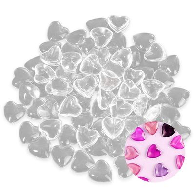 100pcs Mini Heart-shaped Clear Glass Nail Polish Color Card Nail Art Color Display Tips Colorful Nail Polish Nail Art DIY Manicure Tool Accessories