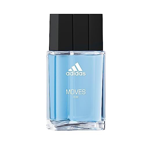 Adidas Moves Him Eau de Toilette 1 fl oz (Pack of 1), Notes of Green Apple, Cedarwood, Musk, Mens Fragrance, Long Lasting, Sporty Fragrance, Travel Size