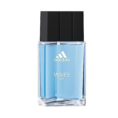 Adidas Moves Him Eau de Toilette 1 fl oz (Pack of 1), Notes of Green Apple, Cedarwood, Musk, Mens Fragrance, Long Lasting, Sporty Fragrance, Travel Size