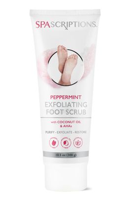 SpaScriptions Peppermint Exfoliating Foot Scrub with Peppermint, Coconut Oil, Alpha Hydroxy Acids (AHAs), Exfoliates, Purify, and Restores (10.5 oz)