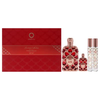 Orientica Amber Rouge for Women - 4 Pc Gift Set 2.7oz EDP Spray, 7.5ml EDP Spray, 2 X 10ml EDP Spray