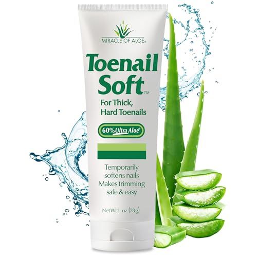Toenail Softener for Thick Hard Toenails - Safe for Seniors &amp; All Ages - Fast-Acting Toenail Softening Cream - Ingrown Toenail Treatment - Non Greasy Nail Cream Formulated with Natural Aloe Vera, 1 oz
