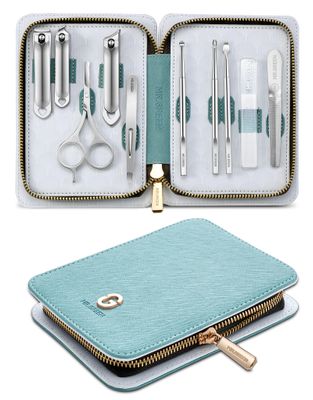 MR.GREEN Manicure Kit 10 in 1, German Stainless Nail Clippers Set, Professional Personal Nail Care Kit Manicure Pedicure Set, Portable Travel Nail Kit with Exquisite Leather Case for Men &amp; Women
