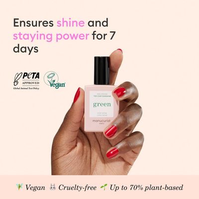 Manucurist Green Sunshine Top Coat Vegan Top Coat 12-Free Plant-Based Ingredients (69) Made in France 0.5 fl oz