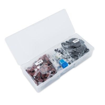 Delanie 300 Pcs 80180240 Sanding Bands for Electric Nail Drill Machines with Mandrel Bit, Professional Manicure Nail Salon Supplies, Fine Medium Coarse Grit