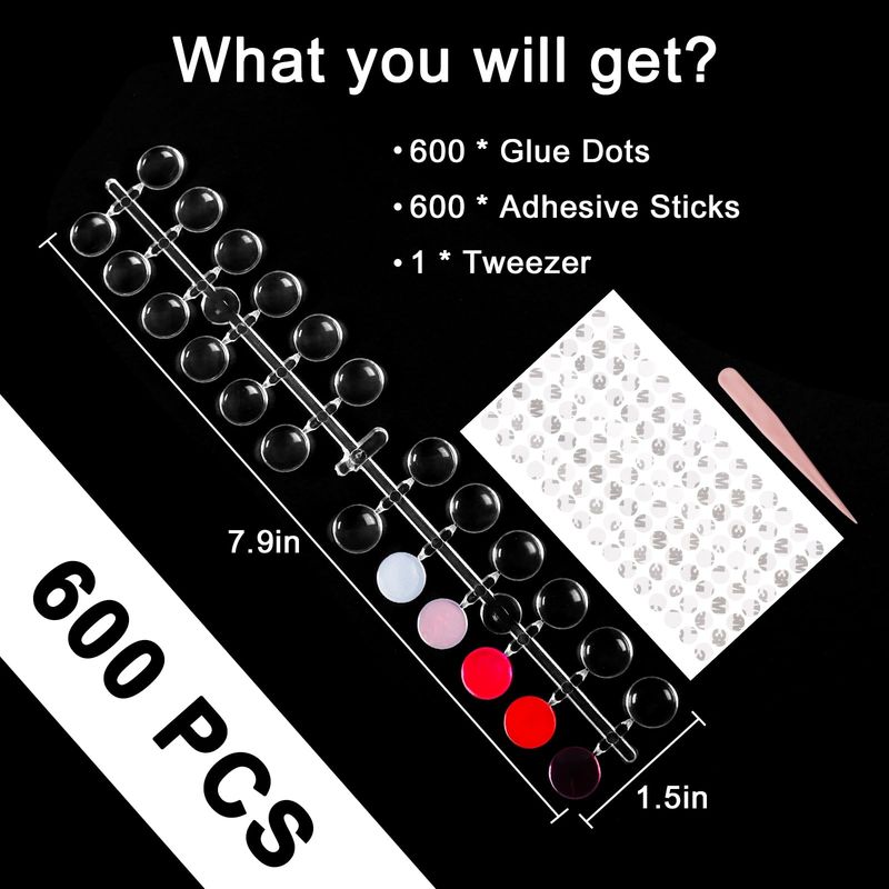 Allstarry Nail Swatches, 600Pcs Nail Polish Swatch Dots Round Nail Color Swatches Clear Transparent Nail Polish Display Nail Sample Swatches with Adhesive Sticker for Gel Polish Nail Swatch Book