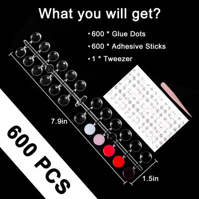 Allstarry Nail Swatches, 600Pcs Nail Polish Swatch Dots Round Nail Color Swatches Clear Transparent Nail Polish Display Nail Sample Swatches with Adhesive Sticker for Gel Polish Nail Swatch Book