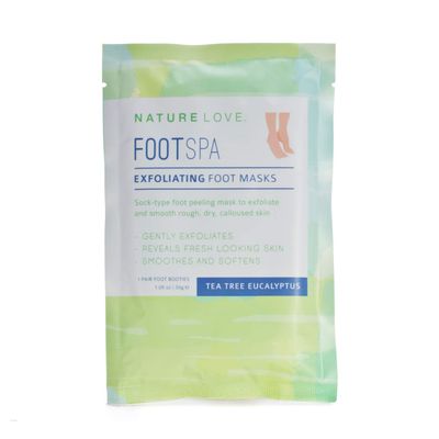 Nature Love Exfoliating Foot Mask | Tea Tree Eucalyptus | Lactic Acid and Urea | Gently Exfoliates and Removes Dead Skin | Paraben Free (3 Pairs)