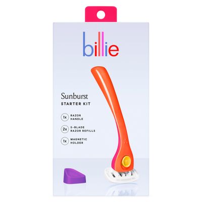 Billie Razors for Women Shave Kit - Womens Razor 2 x 5-Blade Razor Refills Magnetic Holder - Sunburst