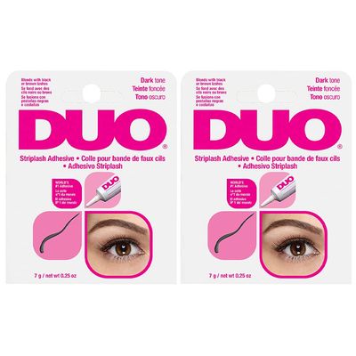 DUO Eyelash Glue - Dark Tone, Waterproof &amp; Long-Lasting Lash Adhesive for Strip Lashes, 0.25 oz, 2 Pack