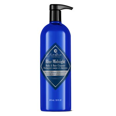 Jack Black Blue Midnight Hair &amp; Body Cleanser, 33 Fl Oz - Black Pepper &amp; Lavender - Mens Body Wash, Shampoo Wash, Dual-Purpose Mens Cleanser, Wash Away Dirt &amp; Sweat