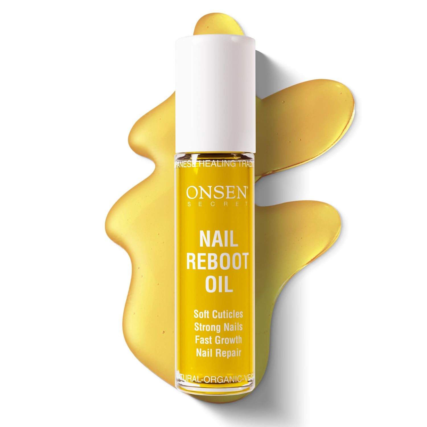 Onsen Secret Nail &amp; Cuticle Repair Oil (10ml) - Dry Oil Formula - Japanese Tsubaki, Tea Tree &amp; Jojoba - Strengthens Nails, Repairs Cuticles, Hydrates Skin &amp; Hair - Natural &amp; Vegan