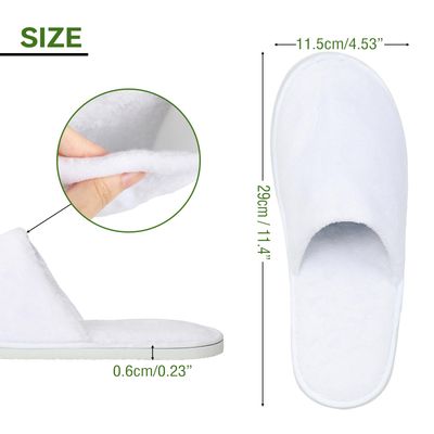 QatmMkt 10PCS Unisex Guest Disposable Slippers, SPA Cotton Slipper, Hotel Bath Slipper Disposable, Travel Bulk Guest House Slippers for Shoeless Home, Travel, Hotel or Commercial (White)