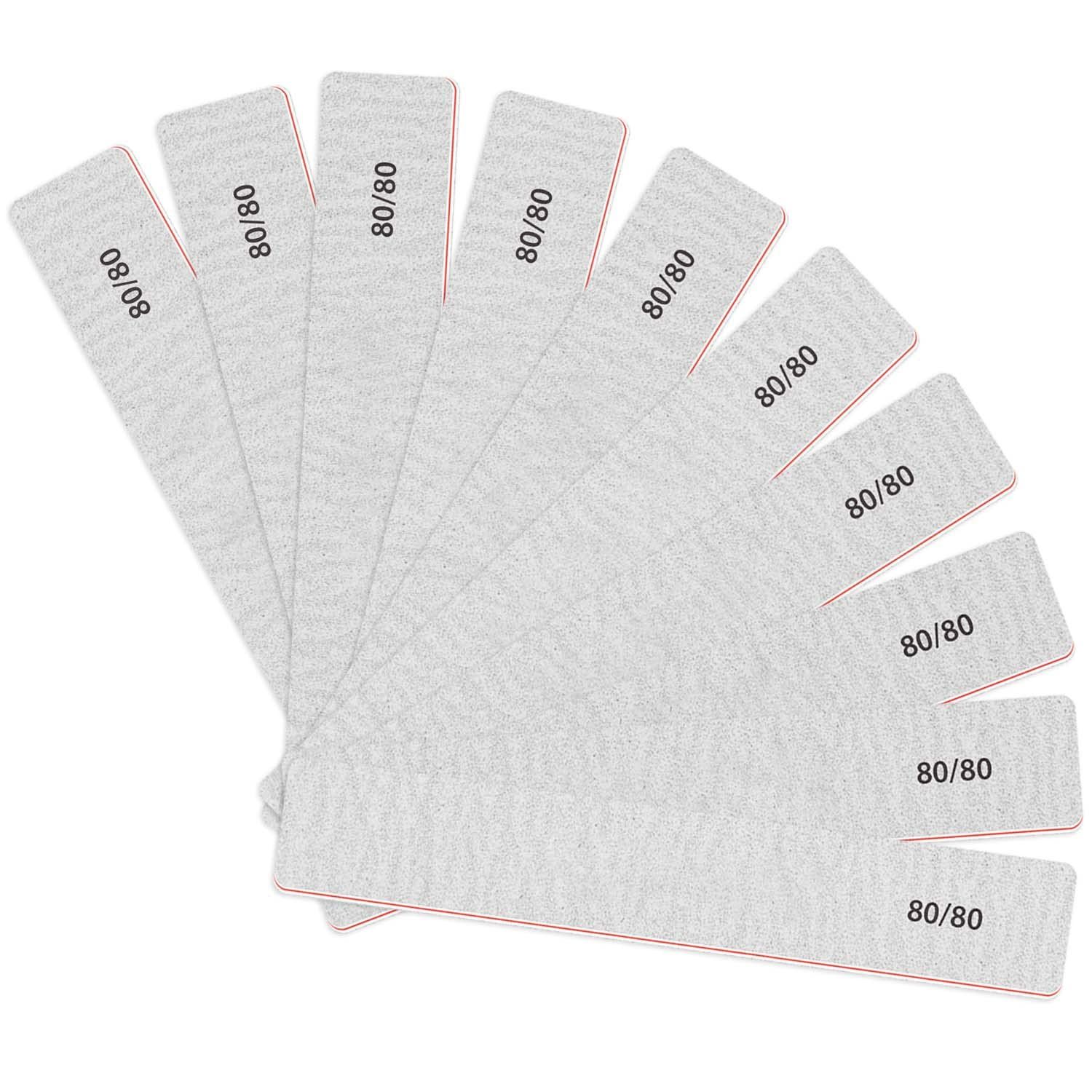 Karlash Professional Double Sided Emery Board Jumbo Zebra Nail File 80/80 10pcs