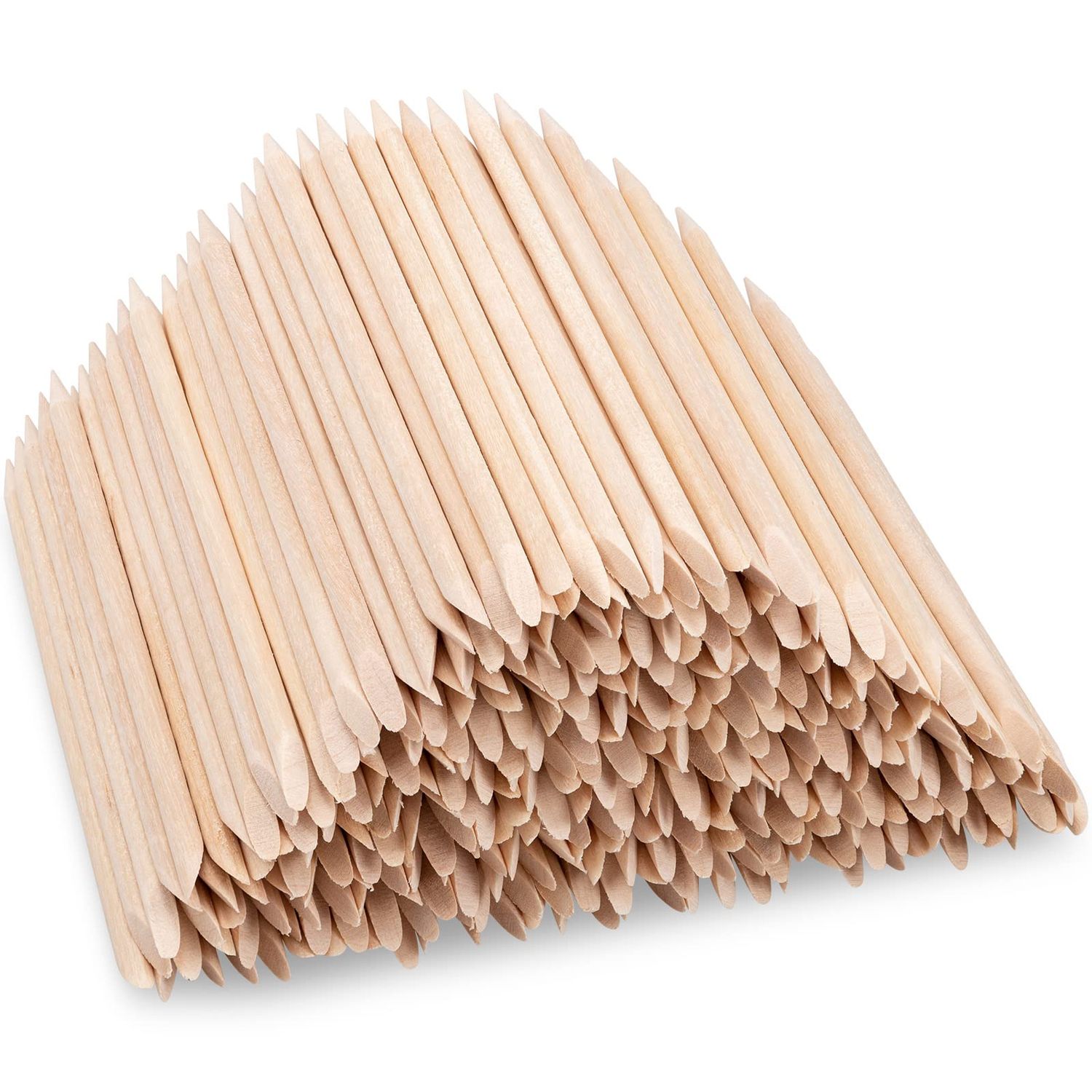 Noverlife 500PCS Orange Wood Nail Sticks, Double Sided Cuticle Pusher Remover, Disposable Cuticle Sticks for Manicures &amp; Pedicures, Wooden Nail Art Cuticle Pusher Remover Set for Home &amp; Salon Manicure