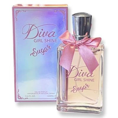 United Scents DIVA GIRL SHINE SUGAR - Eau de Parfum for Women - Notes of Tangerine, Honeysuckle, and Wild Berry - 3.4 Fl Oz