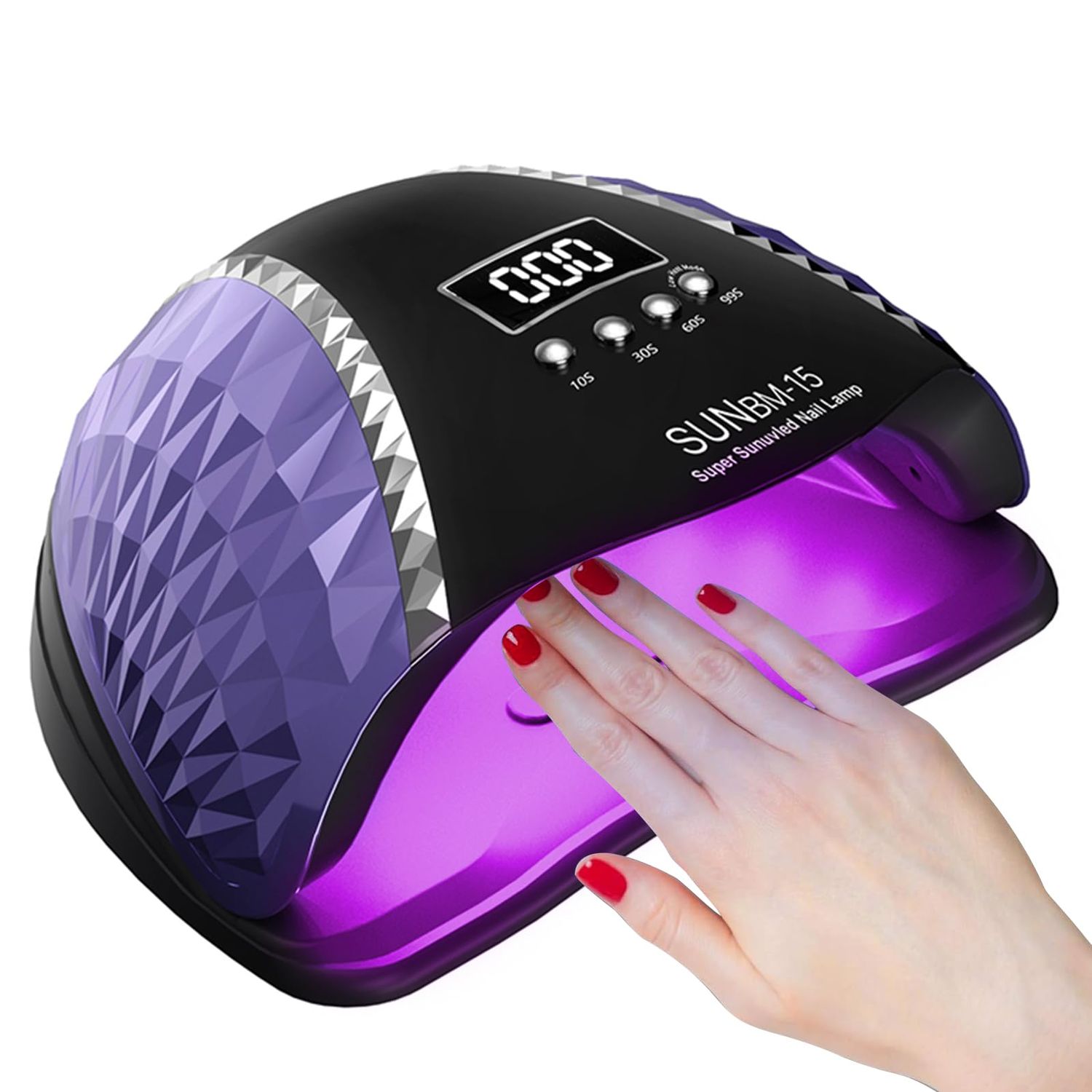 GGUP UV LED Nail Lamp, 280W Professional Nail Dryer for Gel Polish, UV Light for Nails with 66 Red LED Beads Automatic Sensor Nail Curing Lamp with 4 Timer, Nail Art Tool for Salon and Home